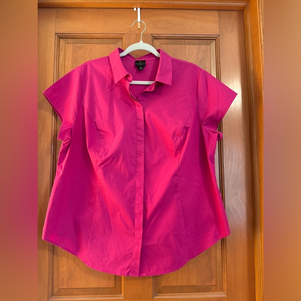 Hot Pink Shortsleeved Worthington Woman Top